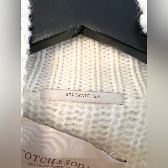 Scotch and soda cream starwatcher cream knit pullover sweater boxy oversized XS - Picture 4 of 8